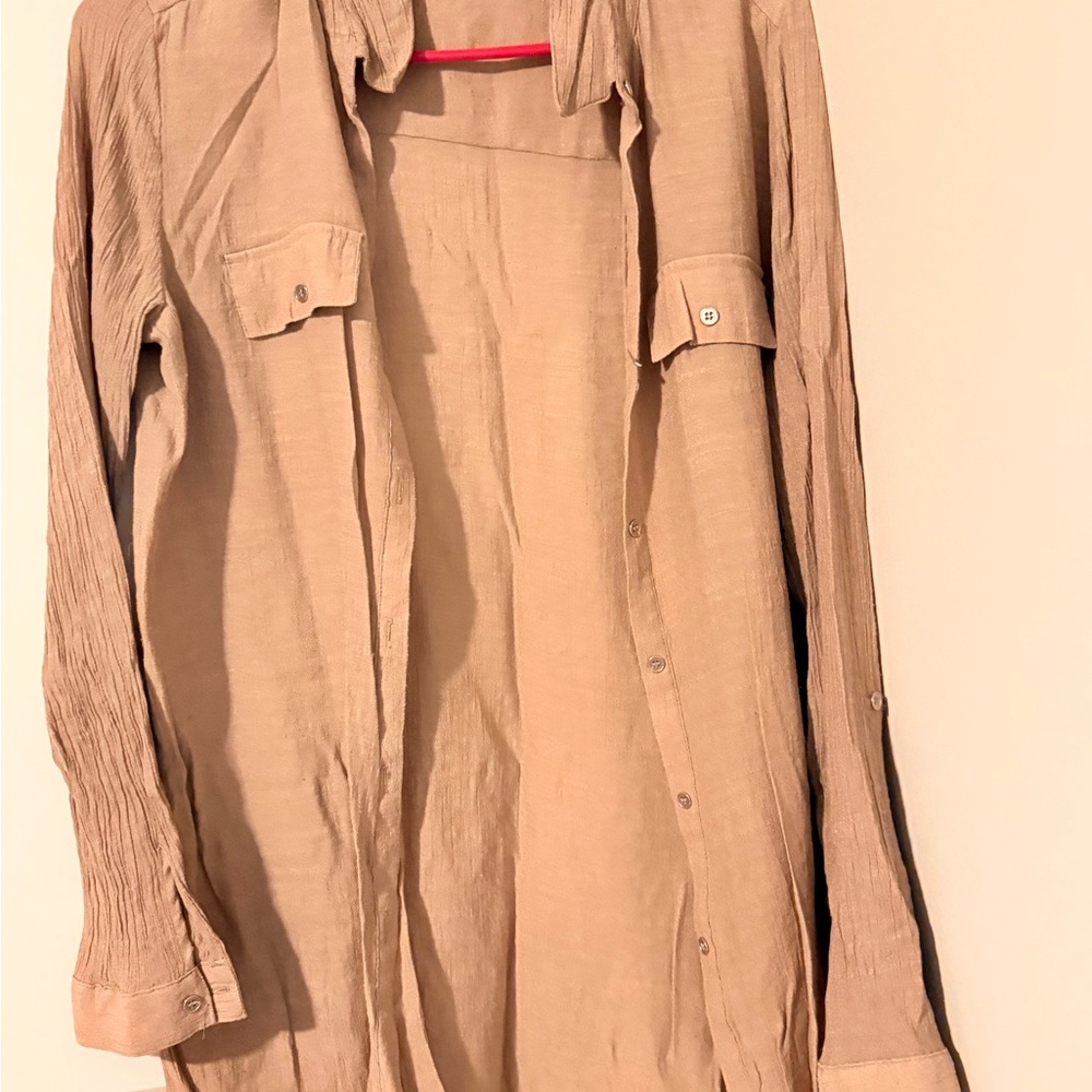 Notations Beige Textured Blouse